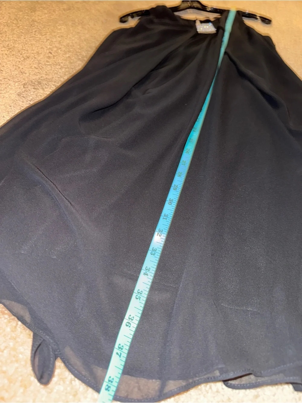 Rhinestone Detail Sleeveless Black Cocktail Party Dress.  Size 10.